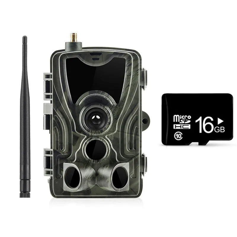 Outdoor waterproof surveillance camera with camouflage finish and wide-angle lens