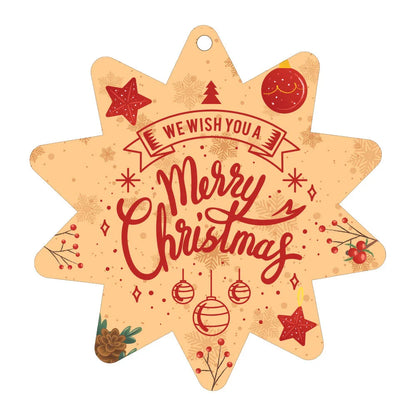 A charming acrylic car-shaped ornament with vibrant colors and a reflective finish, perfect for Christmas decor.