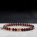 Retro wine red garnet bracelet for women with micro glass beads in New Chinese style design