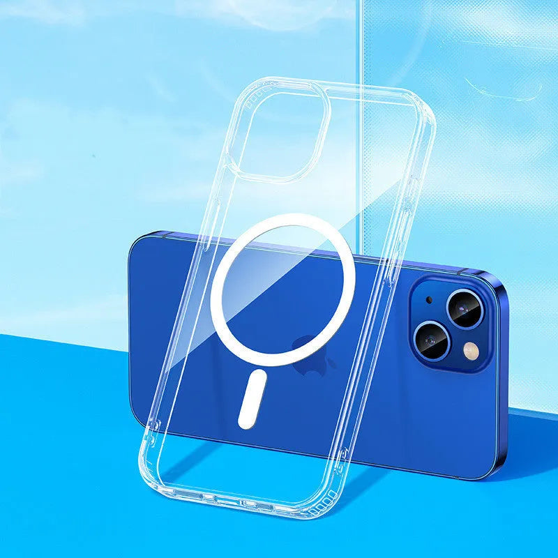 Transparent iPhone 13 case with MagSafe magnets and airbag anti-fall protection system