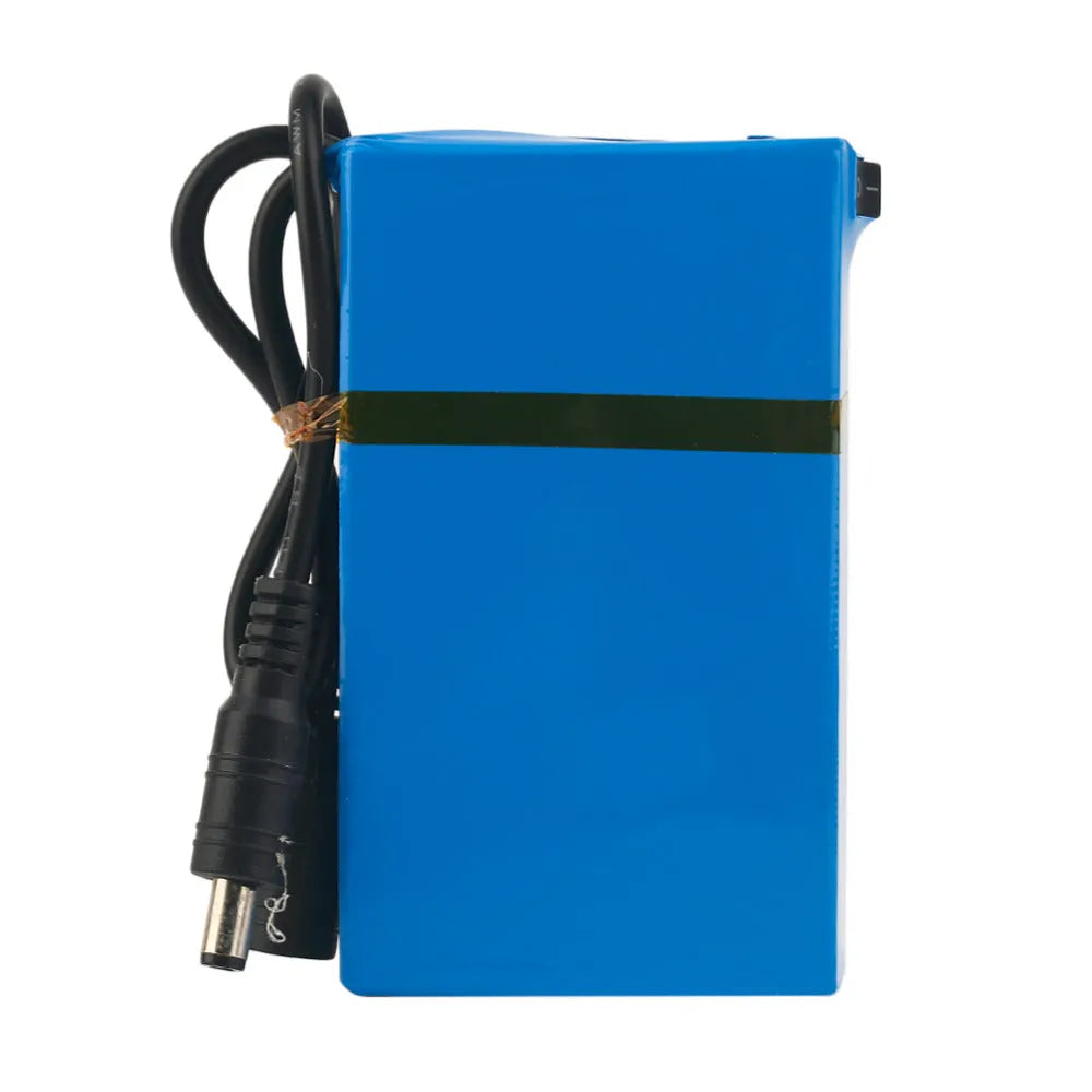 Blue rechargeable lithium battery 4000mAh Li-ion with compact rectangular shape on white background
