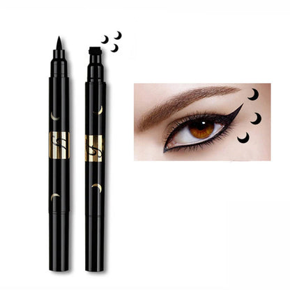 Double-headed black eyeliner with heart, star, and moon stamp options