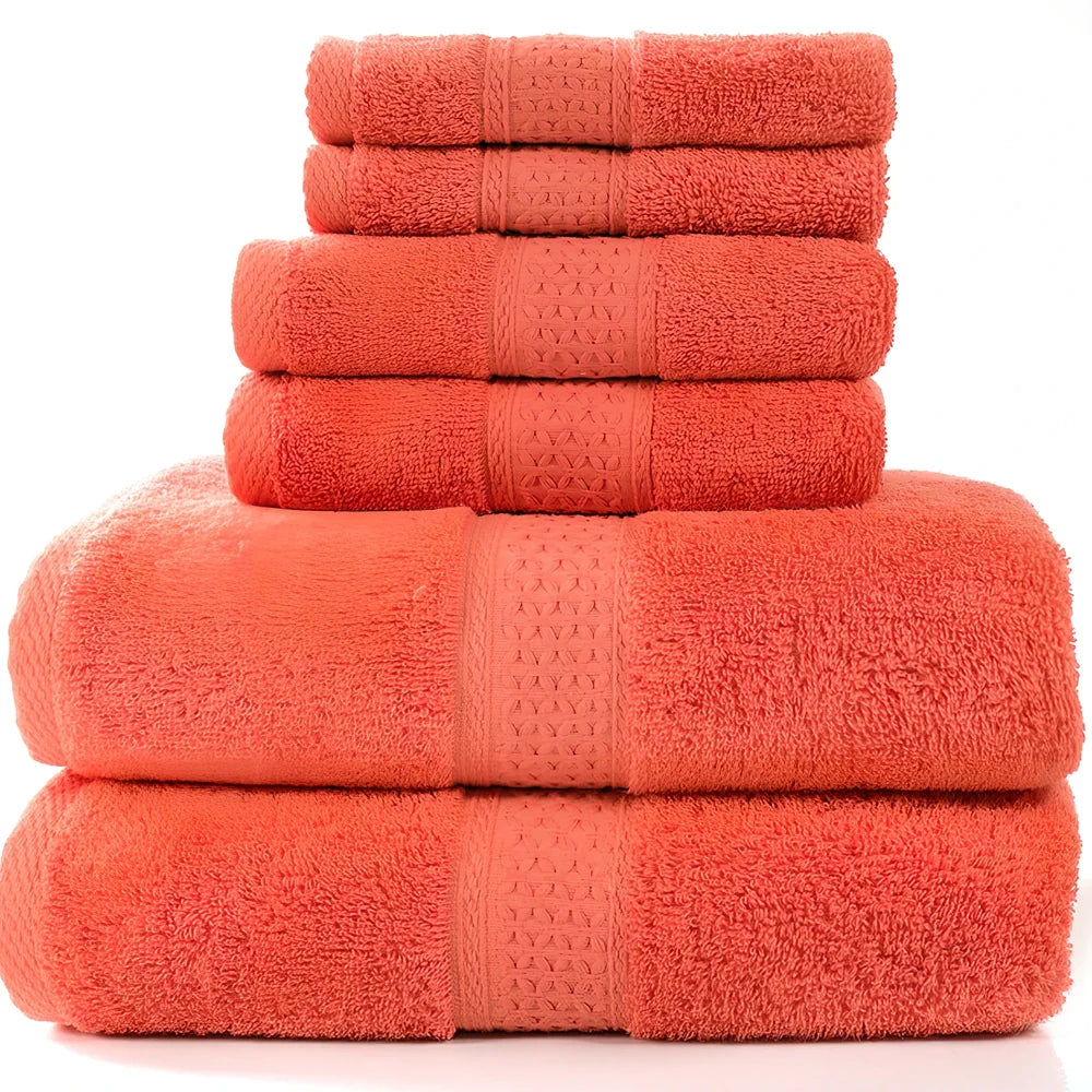 Pure cotton absorbent towel set in bamboo green, showing 140x70cm bath, 33x73cm hand, and 33x33cm square towels