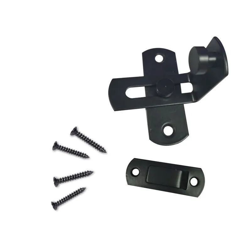 90-degree sliding door lock with flat shackle for warehouse or barn doors