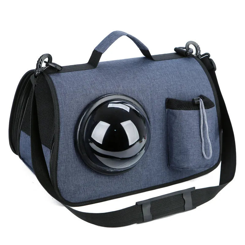 Portable crossbody pet bag in Oxford material with 13kg capacity, cup lid colour camouflage