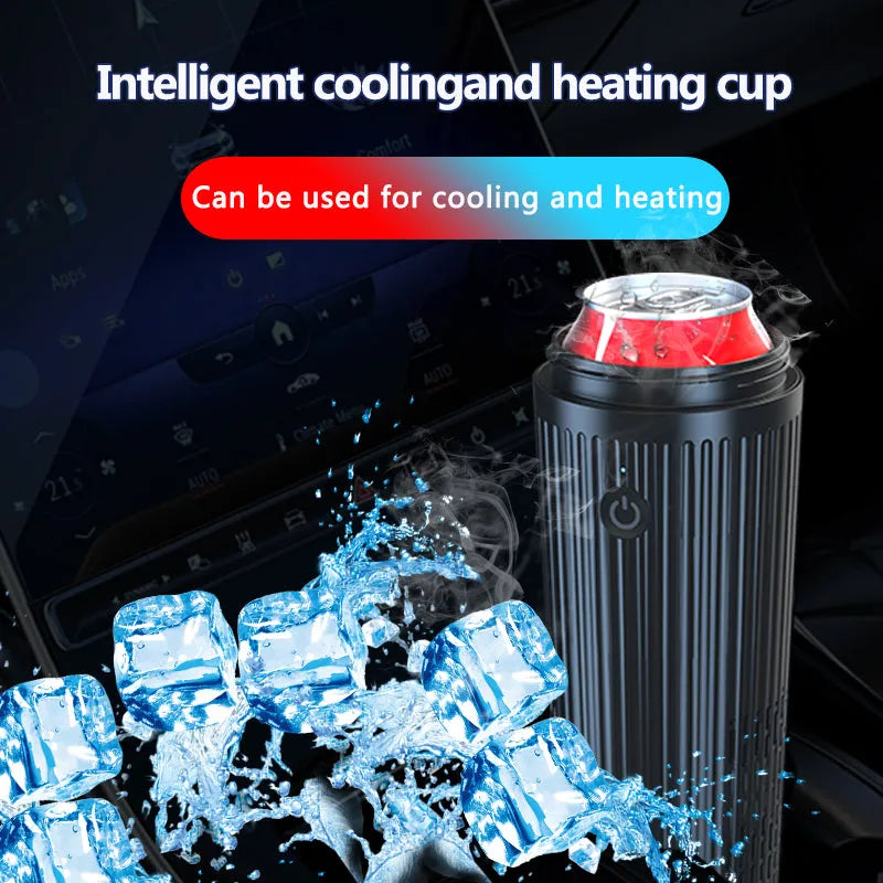 Smart heating and cooling cup in black, 36W 12V, measuring 111x96x235 mm, made from PP ABS Teflon