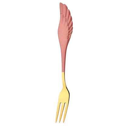 304 stainless steel Angel Wing spoon and fork set in various colours