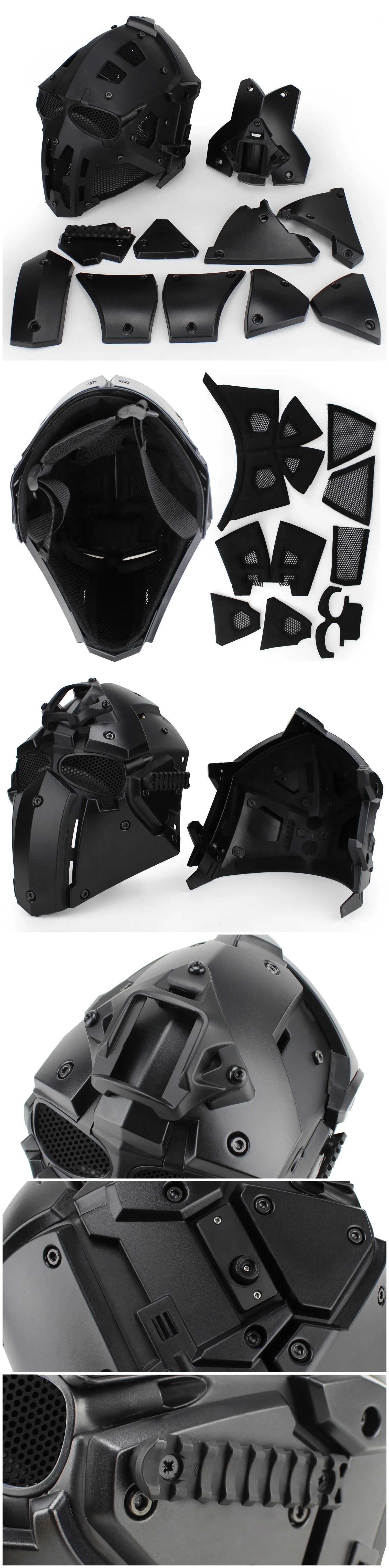 Ronin Tactical Helmet in polymer construction with adjustable straps and EVA padding