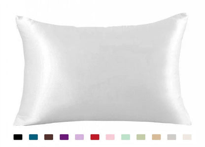 Luxury satin ice silk pillowcase in multiple colours for a cooler sleep
