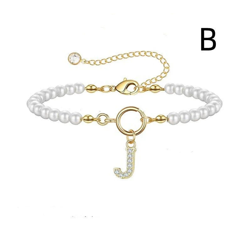 2024 personalised initial pearl bracelet for women with toggle clasp