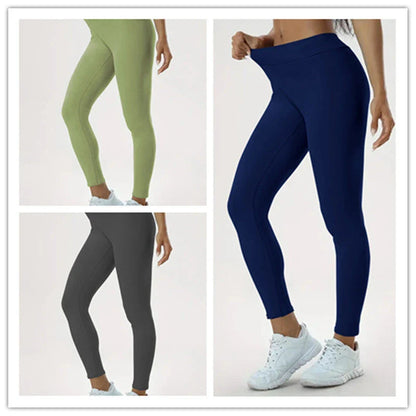 Women's high-waisted yoga pants in stylish colors and sizes for a flattering, comfortable fitness look.