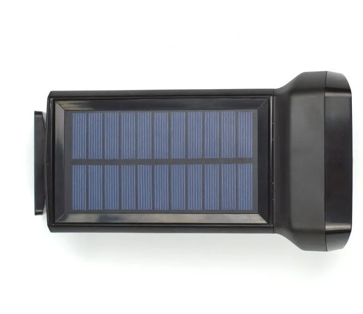 Black solar outdoor LED garden light with 17 beads, 6000-6500K, IP65 waterproof, 206x113x92mm