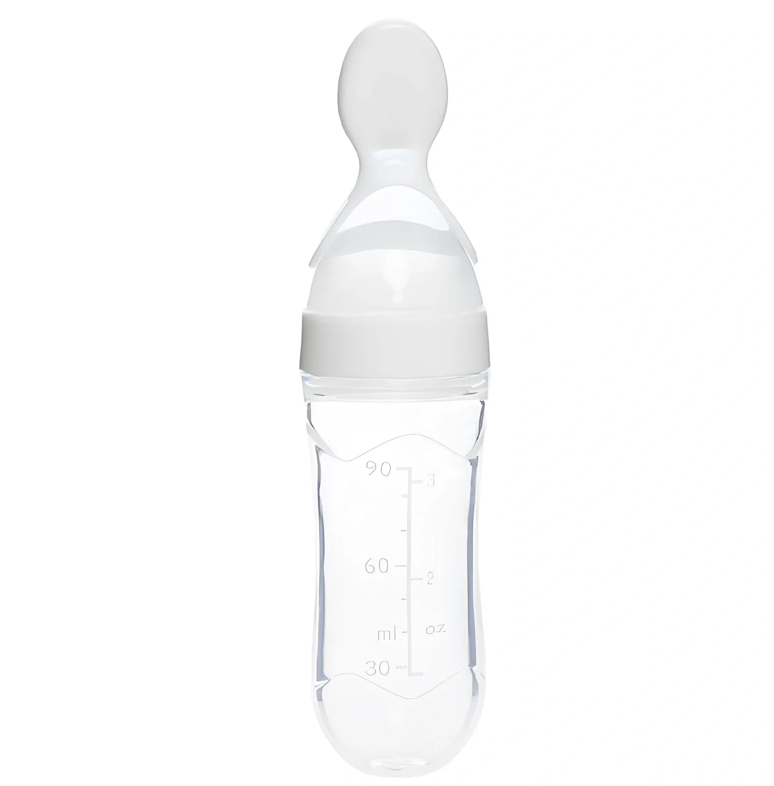 Blue baby spoon bottle feeder, 120ml capacity, food-grade silicone and PP, for 3 months semi-liquid feeding