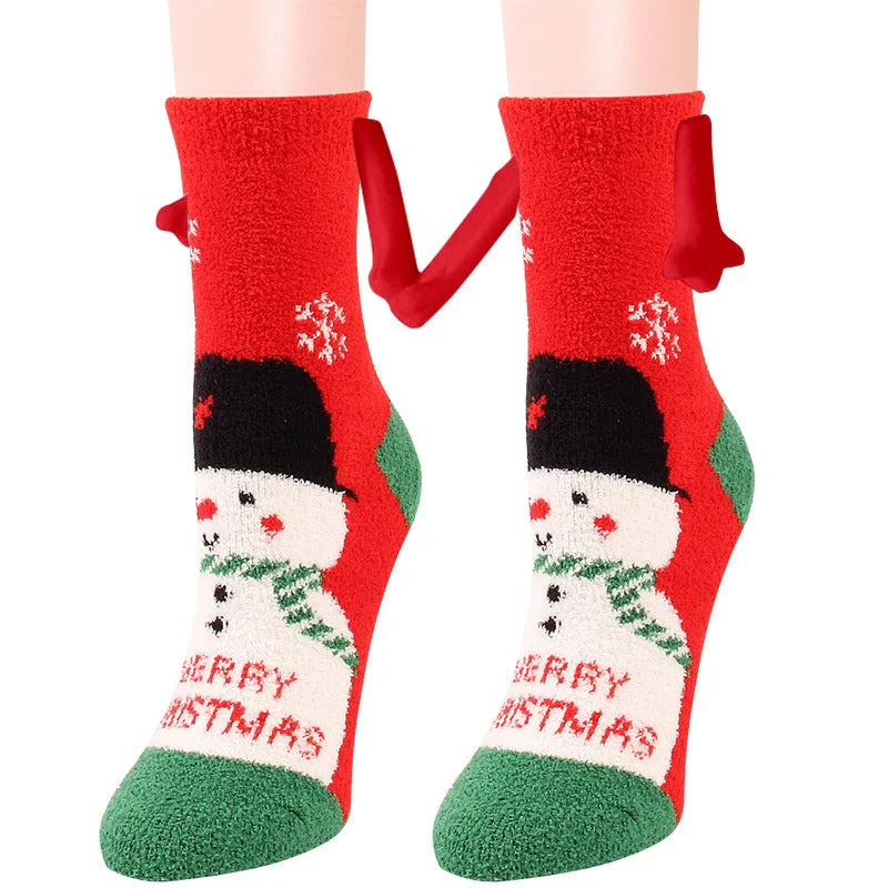 Christmas couple socks with magnetic suction feature in various animal patterns