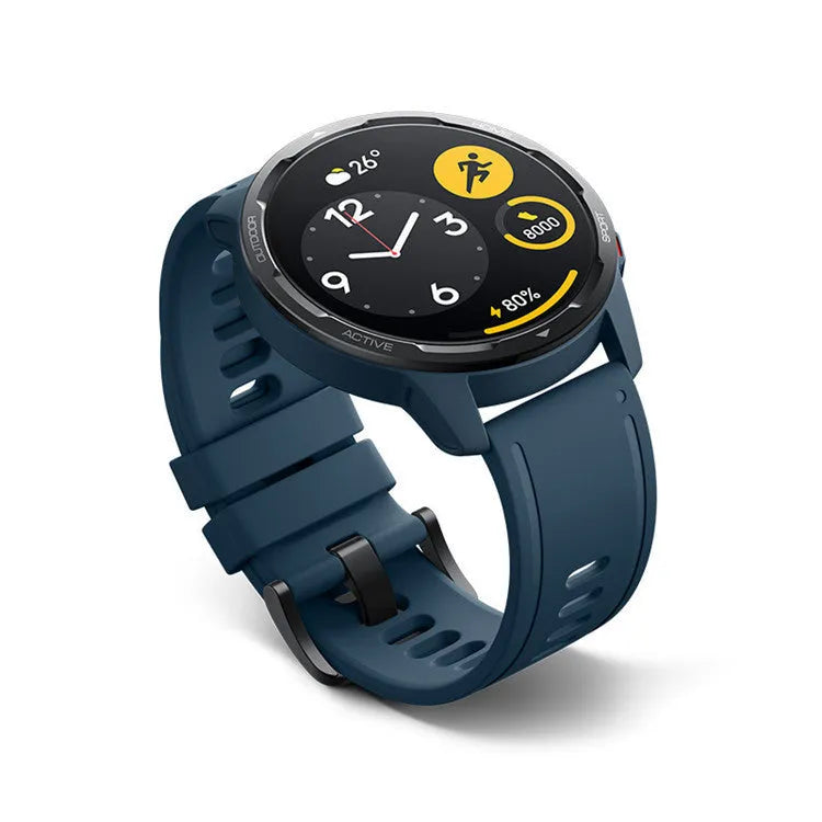 Dual band GPS smart watch with 1.43 inch screen in black, white, or blue colour options