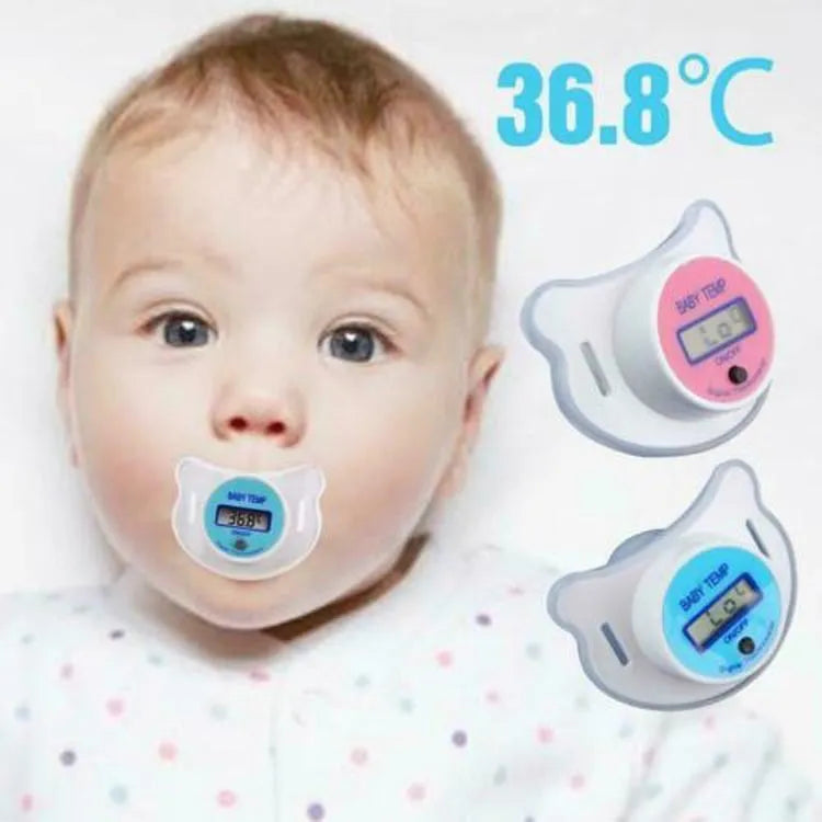 Blue baby pacifier digital thermometer with LCD display for infant temperature measurement