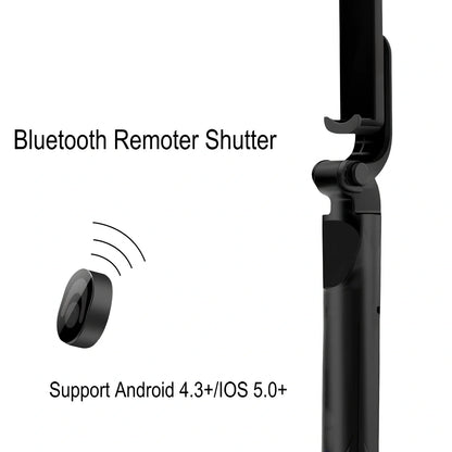 Bluetooth selfie stick with remote control extended to 100cm holding smartphone
