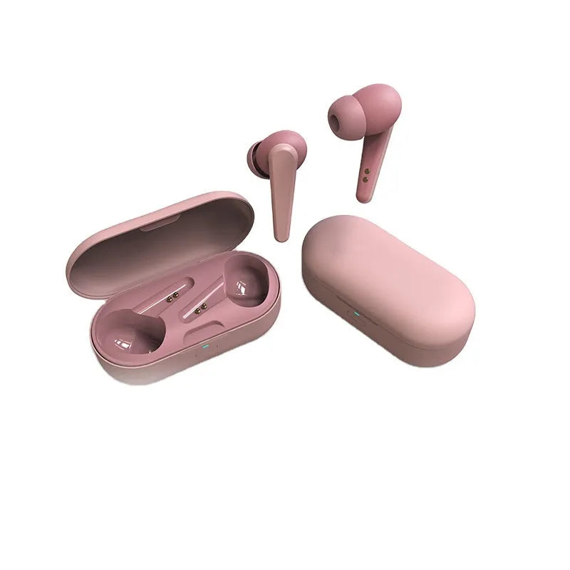 Black wireless in-ear ANC headphones with Bluetooth connectivity displayed on a white background.