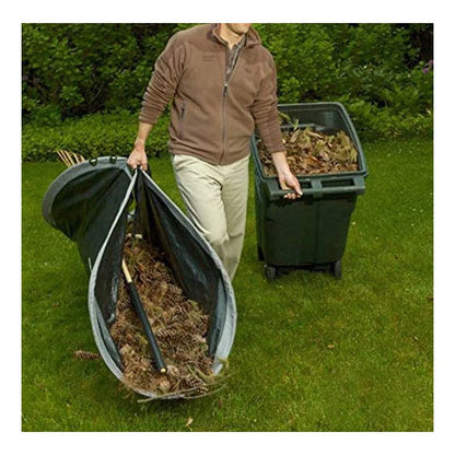 Green foldable dustpan leaf storage bag collector for efficient garden cleanup
