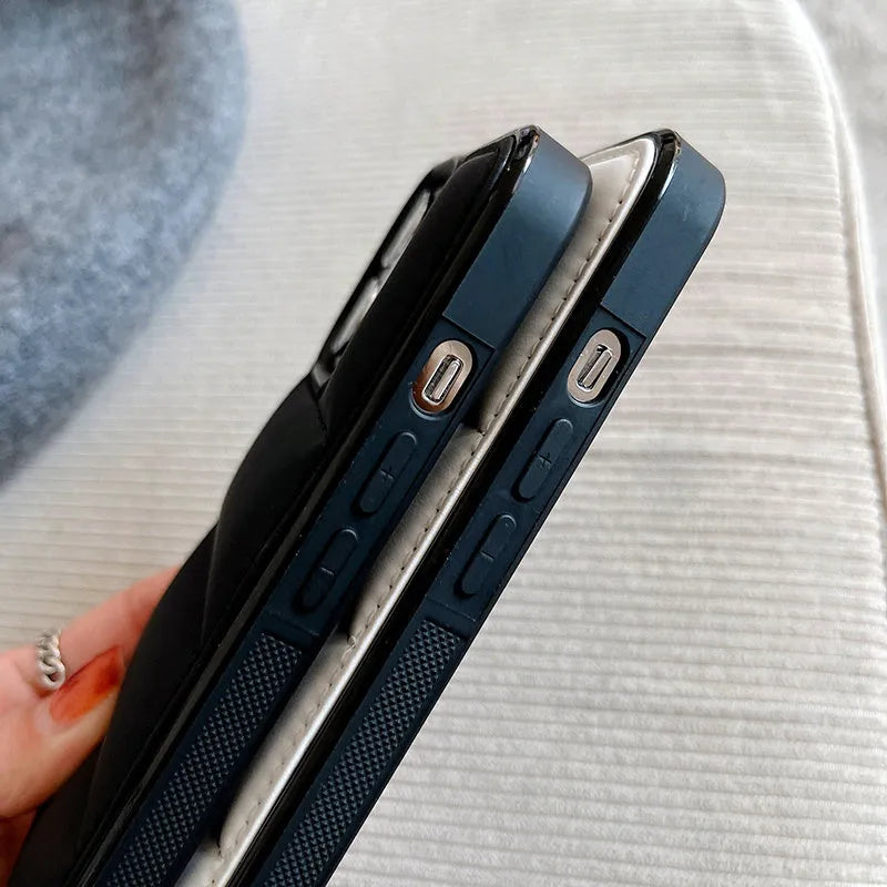 Candy Down Jacket Shape phone case for IPhone in solid colours.