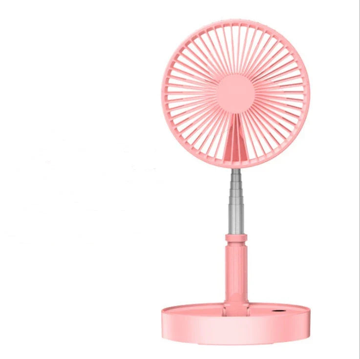 Powerful portable USB fan with adjustable airflow, long-lasting battery, and telescopic stand for indoor and outdoor use