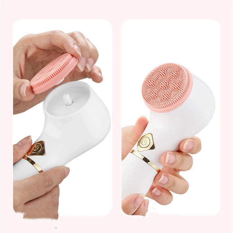 Rechargeable electric facial cleanser with vibration for deep pore cleansing