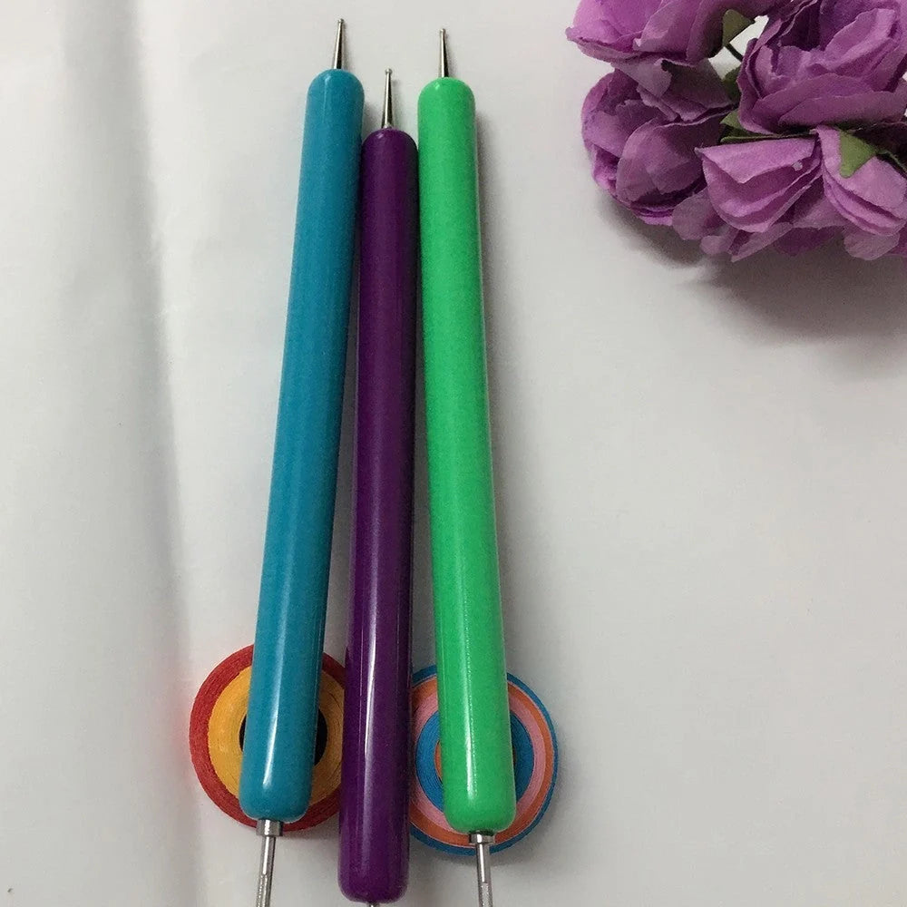 Quilling paper roll pen set with long and short needles for precision crafting