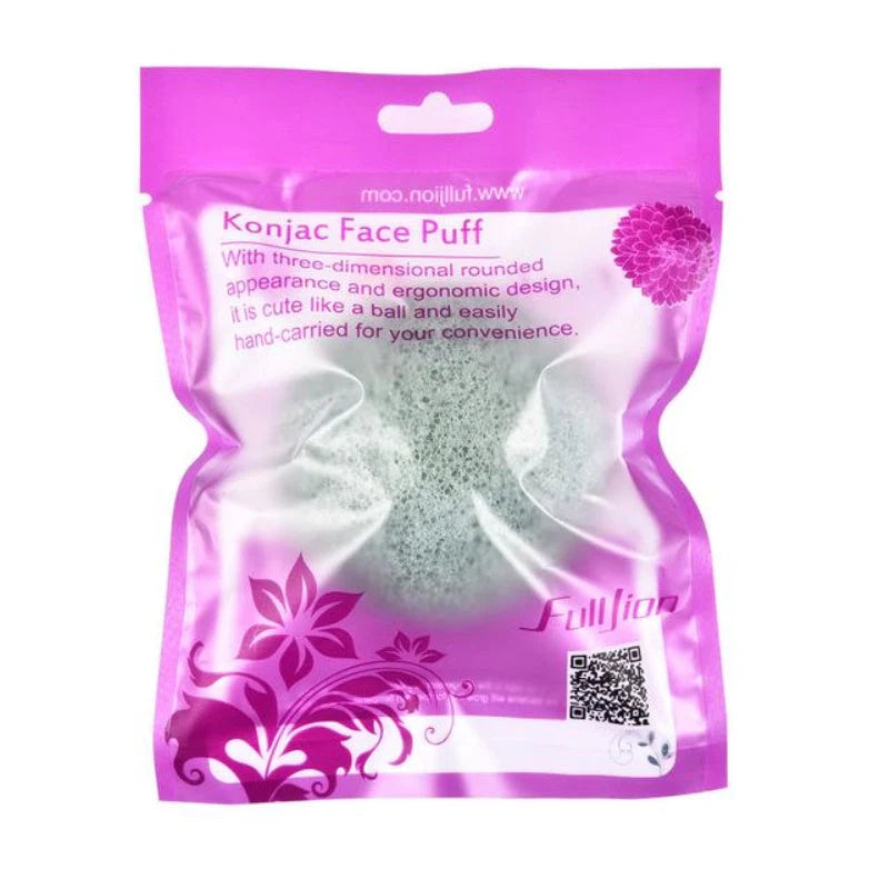 Natural Round Konjac Sponge for gentle face cleansing, suitable for all skin types
