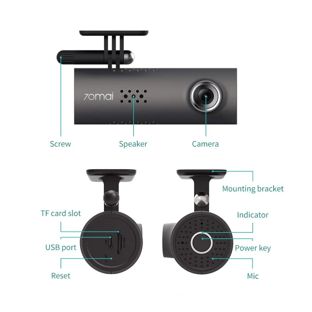 1080P Wireless Car Dash Cam with Smart Voice Control, Featuring 1080P HD Video, Wide-Angle Lens, and G-Sensor for Driving Safety