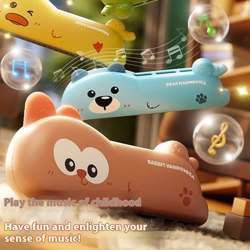 Cartoon plastic whistle musical instrument for children, green dinosaur colour, on white background