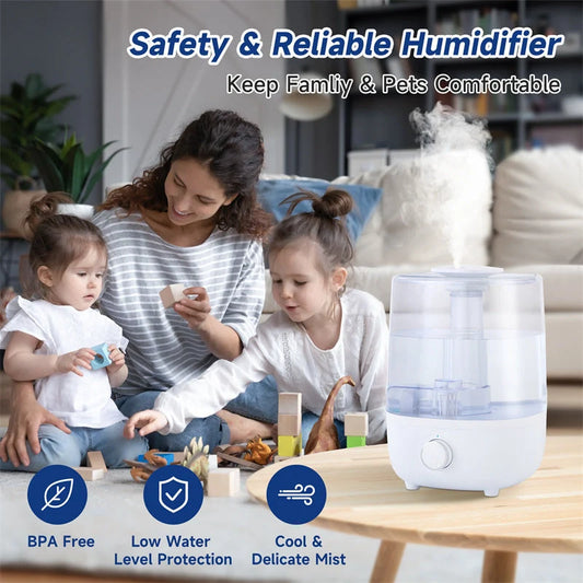 BPA-free 4L mechanical humidifier with low water level protection