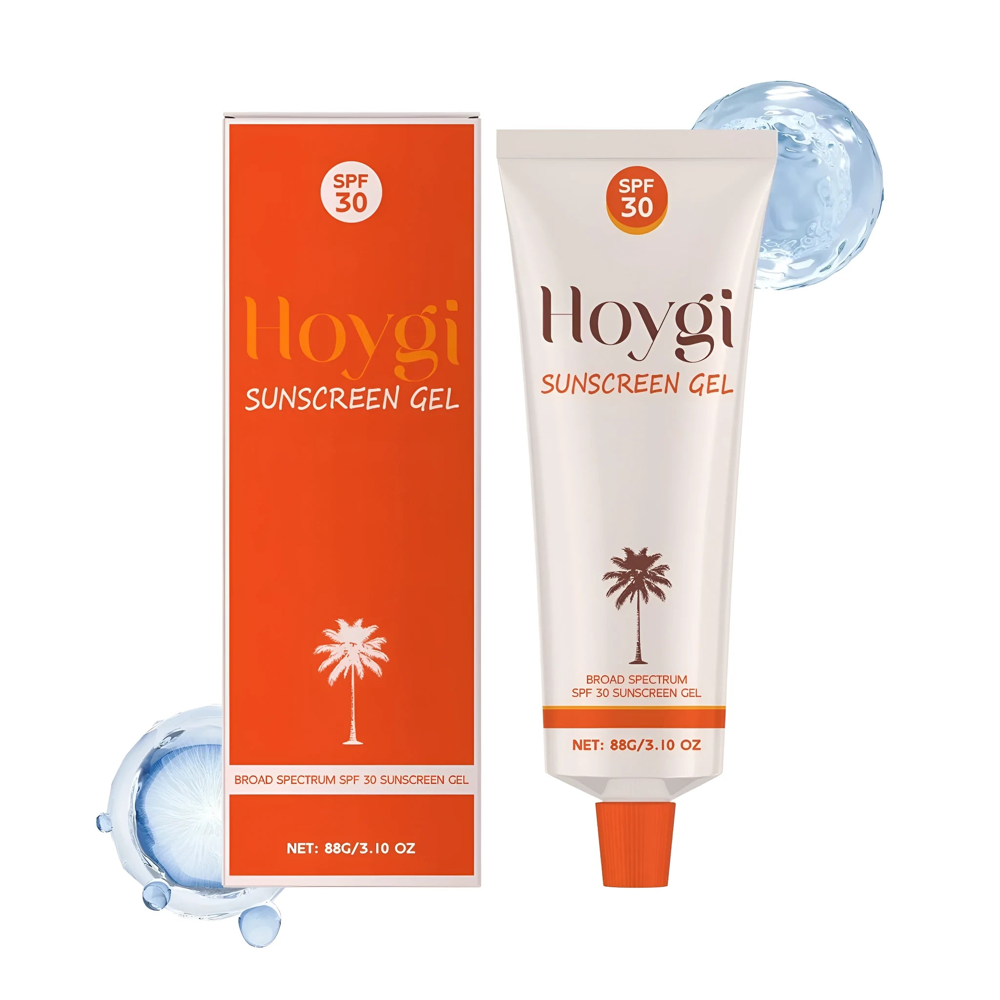 88g tube of moisturising sunscreen gel with titanium dioxide and coconut oil formulation