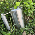 Silver stainless steel dumbbell cup with a cast iron core, 8kg weight for fitness training