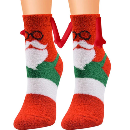 Christmas couple socks with magnetic suction feature in various animal patterns