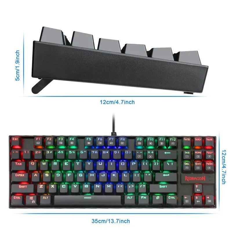 Monochrome luminous wired mechanical gaming keyboard set with green axis switches, aluminium alloy frame, black finish, includes mouse, mouse pad, and headphones