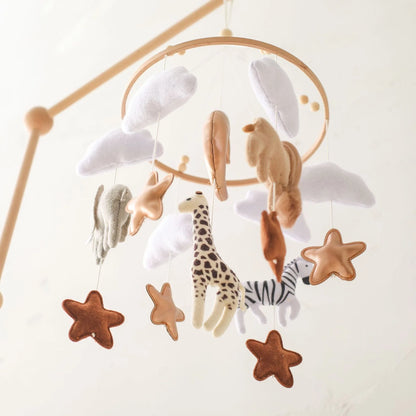 Felt forest animal cloud moon bed bell for hand-eye coordination training