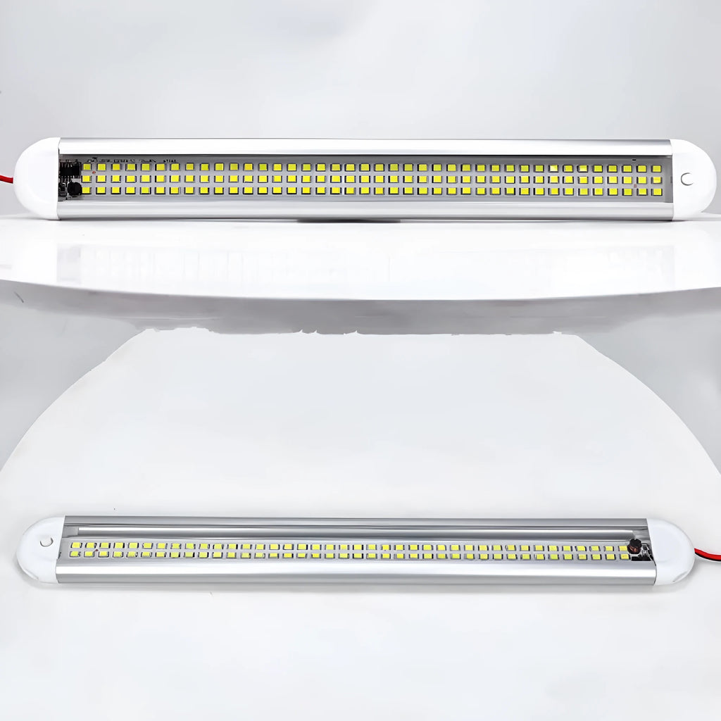 Super bright LED reading light with three rows of 120 beads and four-bend aluminium case for car or truck interior