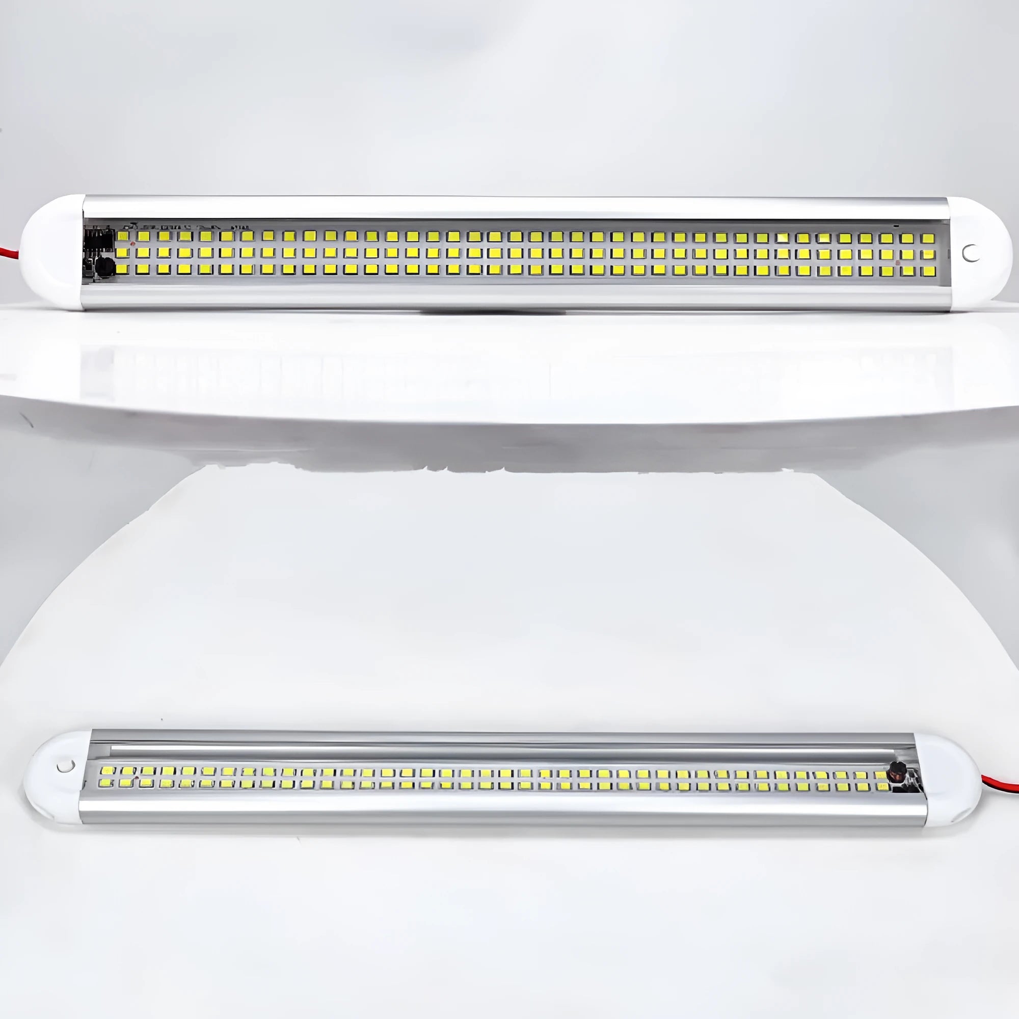 Super bright LED reading light with three rows of 120 beads and four-bend aluminium case for car or truck interior