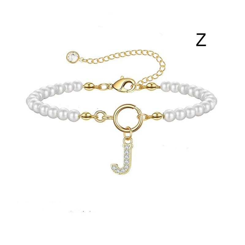 2024 personalised initial pearl bracelet for women with toggle clasp