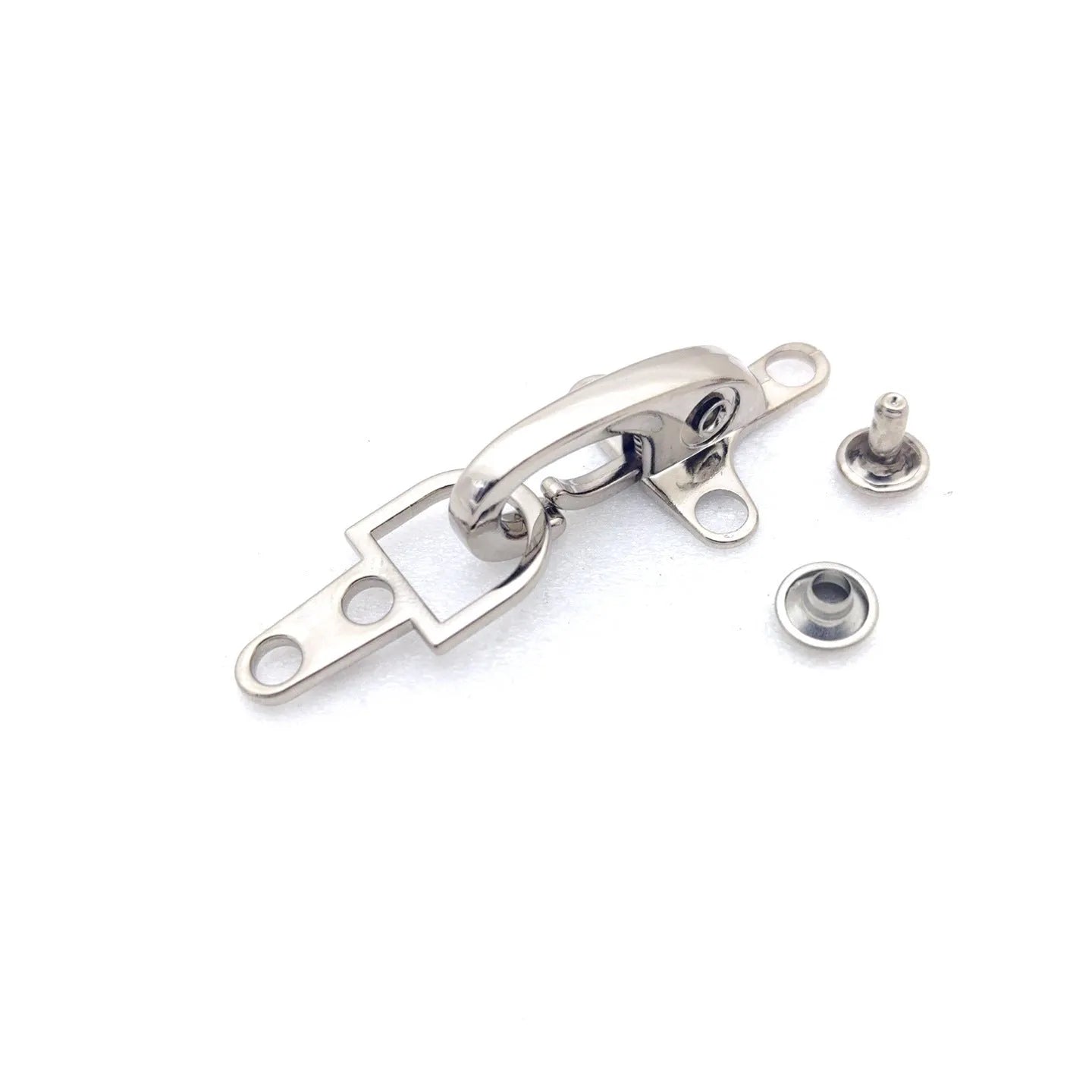 Zinc alloy aircraft-shaped hanging buckle in metallic finish, shown next to a ruler indicating 5.85cm size.