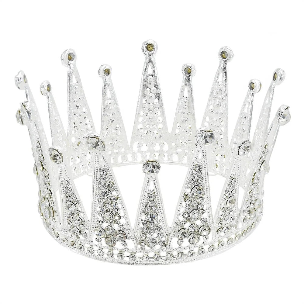 Alloy hollow diamond crown bridal hair accessory in gold and silver