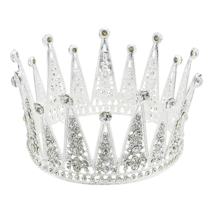 Alloy hollow diamond crown bridal hair accessory in gold and silver