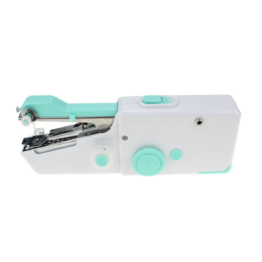 Portable mini hand sewing machine in various colours for quick fabric repairs
