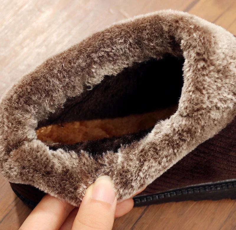 Men's winter casual cotton boots with tendon thickening sole in blue and coffee colours