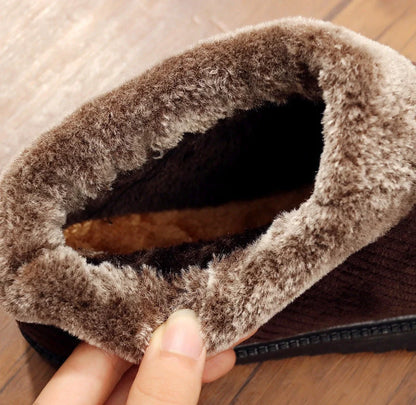 Men's winter casual cotton boots with tendon thickening sole in blue and coffee colours