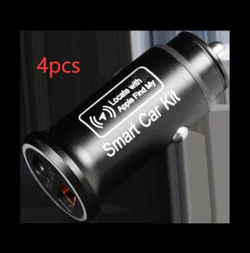 Black car charger GPS locator tracker device for vehicle security.