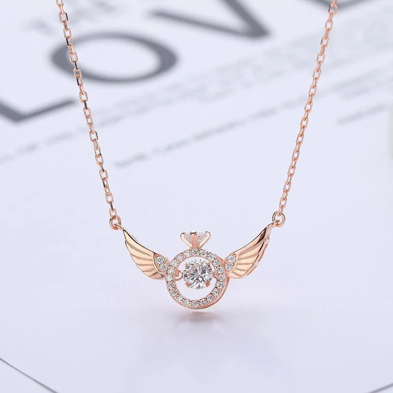 Angel Wings Necklace in gold, silver, and rose gold with adjustable length