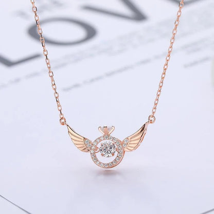 Angel Wings Necklace in gold, silver, and rose gold with adjustable length