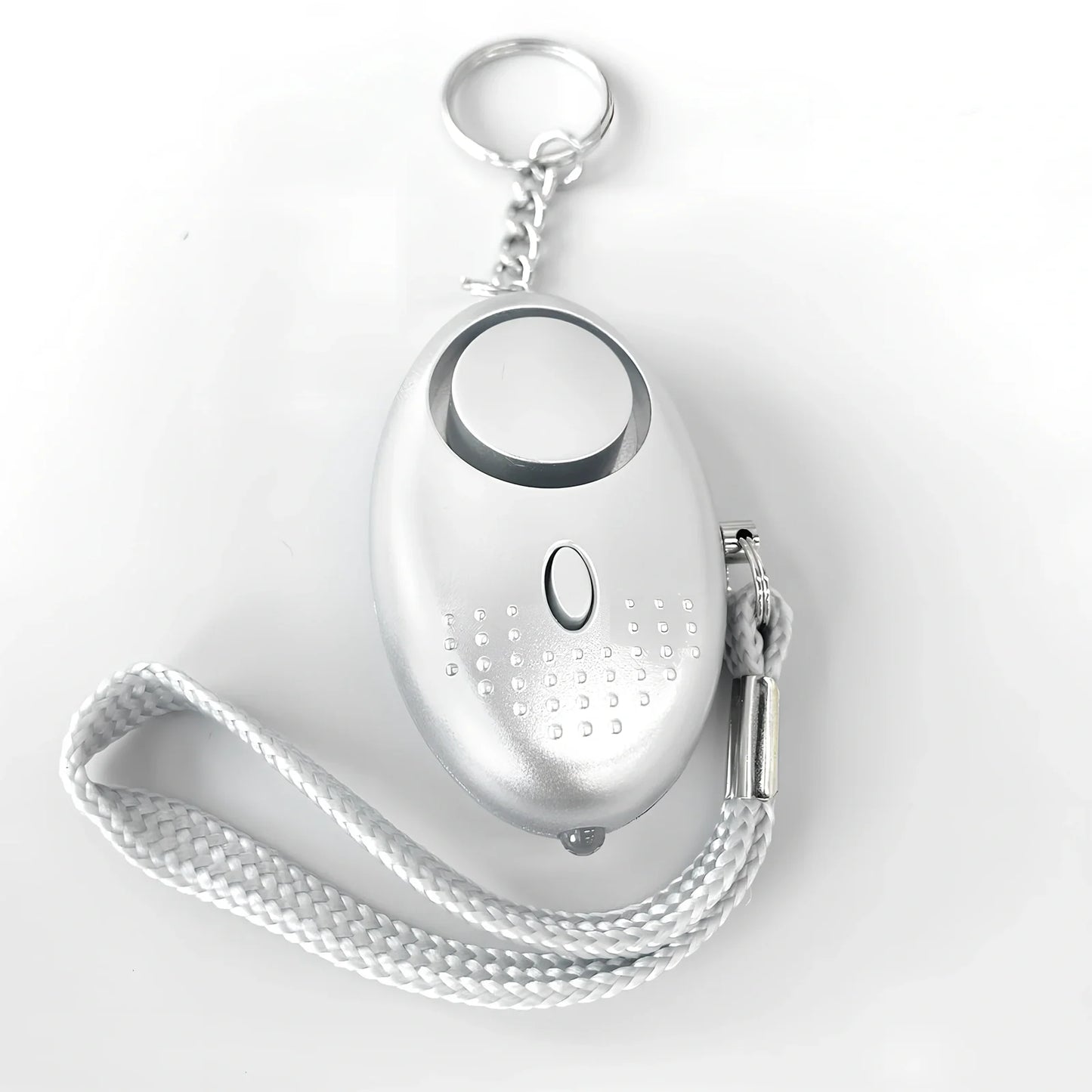 Black self-defence keychain set with alarm, bottle opener, and multiple protection tools