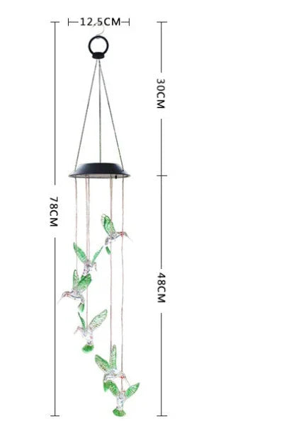 Enchanting solar-powered windchime with color-changing LED lights and chime melody for outdoor decor